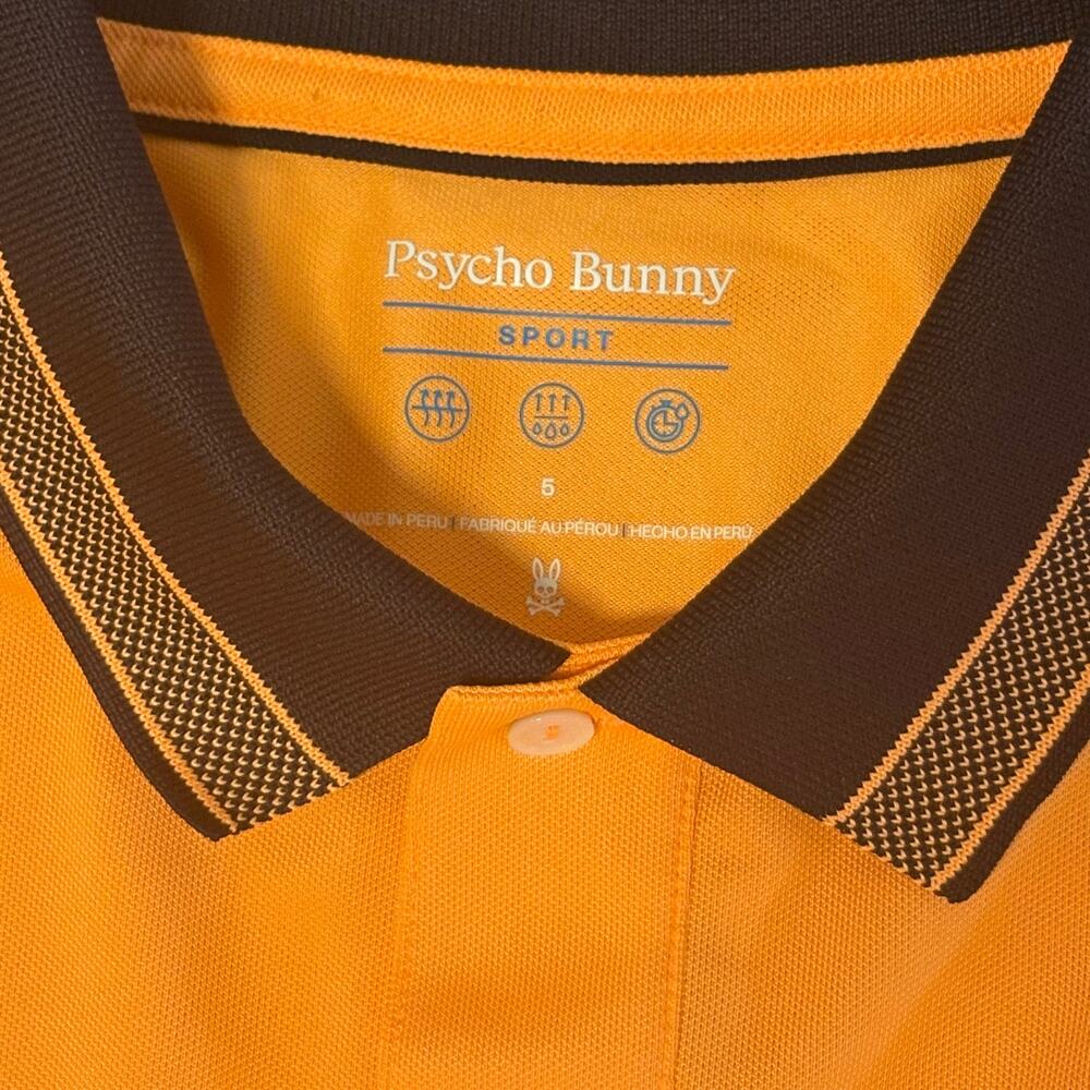 Psycho Bunny Sport Polo Shirt Men’s Medium Orange Performance Golf Logo Peru - Picture 4 of 11